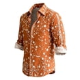 thumbnail image 2 of SGFCWSX Men's Floral Print Shirt Long Sleeve Button Down Casual Fashion Slim Fit Vintage Shirts Multicolor Size XS, 2 of 5