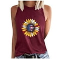 thumbnail image 2 of CFLVAEK 4th of July Tank Top for Women Funny Sunflower American Flag Print Shirts Casual Sleeveless Crewneck Independence Day Tank Tops L, 2 of 4