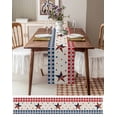 thumbnail image 6 of Hokiten Table Runners 70 Inches Long Dress Scarves, 4th of July Country Star Farmhouse Coffee/Dining/Kitchen Table Decor, Holiday Table Runner, Independence Day Patriotic Red Blue Plaid 13x70 Inch, 6 of 7