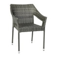 thumbnail image 2 of BizChair Commercial Grade Stacking Patio Chair, All Weather PE Rattan Wicker Patio Dining Chair in Gray, 2 of 11