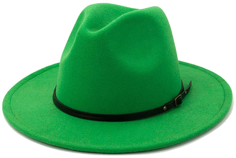 Women Belt Buckle Fedora Hat Forest 