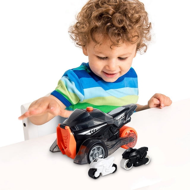 Catapulta deslizante genial - Juguetes funcionales para niños - Catapulta de motocicleta y coche de juguete para niños. Catapulta deslizante genial. Juguete funcional.