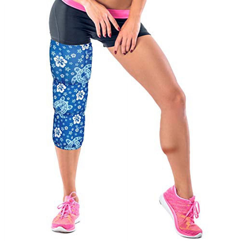 HurtSkurt - 2 in 1 - Harness-Free Fashionable Cold Therapy Compression Gel Sleeve & Ice Pack Stretch-to-Fit Large (Turtle Bay)