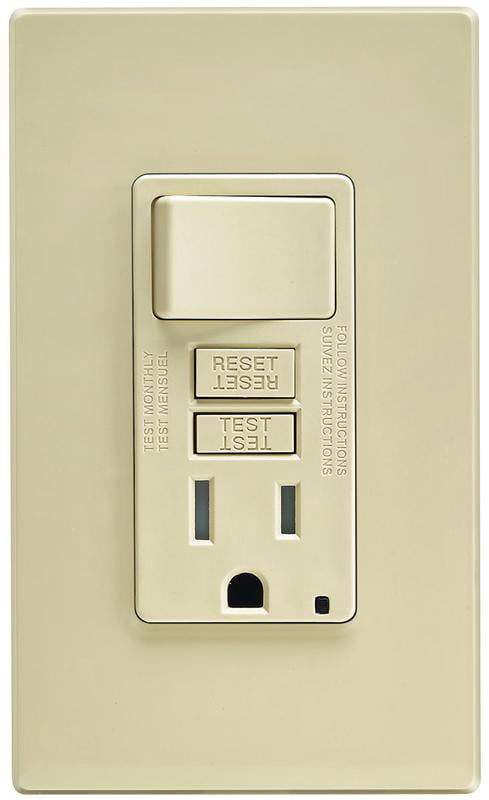Leviton C91-GFSW1-00I 15 Amp Ivory SmartlockPro Self-Test GFCI