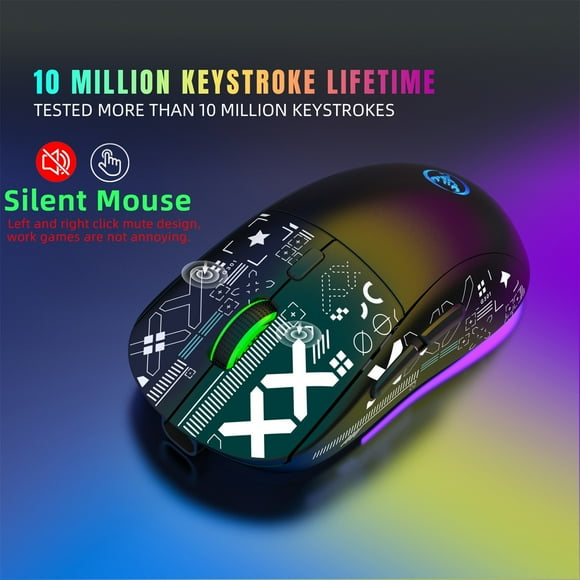 2.4Ghz Bluetooth Wireless Mouse Gaming Mouse 3 Mode Rgb Backlight Wireless Optical Usb Gaming Mouse 3600Dpi Rechargeable Mute Mice Computer & Office Electronics