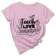 thumbnail image 1 of Camiseta de manga corta con estampado bonito para el día del maestro y cuello redondo suelto a la moda para mujer Pompotops hfajkhk138004, 1 of 7