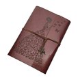 thumbnail image 1 of Diario viaje blanco, cuero PU vintage marrón-rojizo, A6, 7", 1 of 3