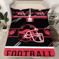 thumbnail image 2 of jejeloiu Football Sport Games Bed Sheets,Black Red King Sheets For Rugby Gamer 4pcs, 2 of 7