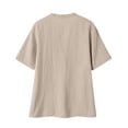thumbnail image 6 of Uootdi Short Sleeve Tops for Women V Neck Button Placket Crinkled Fabric Blouses Casual Daily Comfortable Tunics Gift, 6 of 7