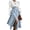 Light Blue, variant on Women's High Waist Long Denim Skirt Button Down Swing A-Line Jean Maxi Skirt with Pockets