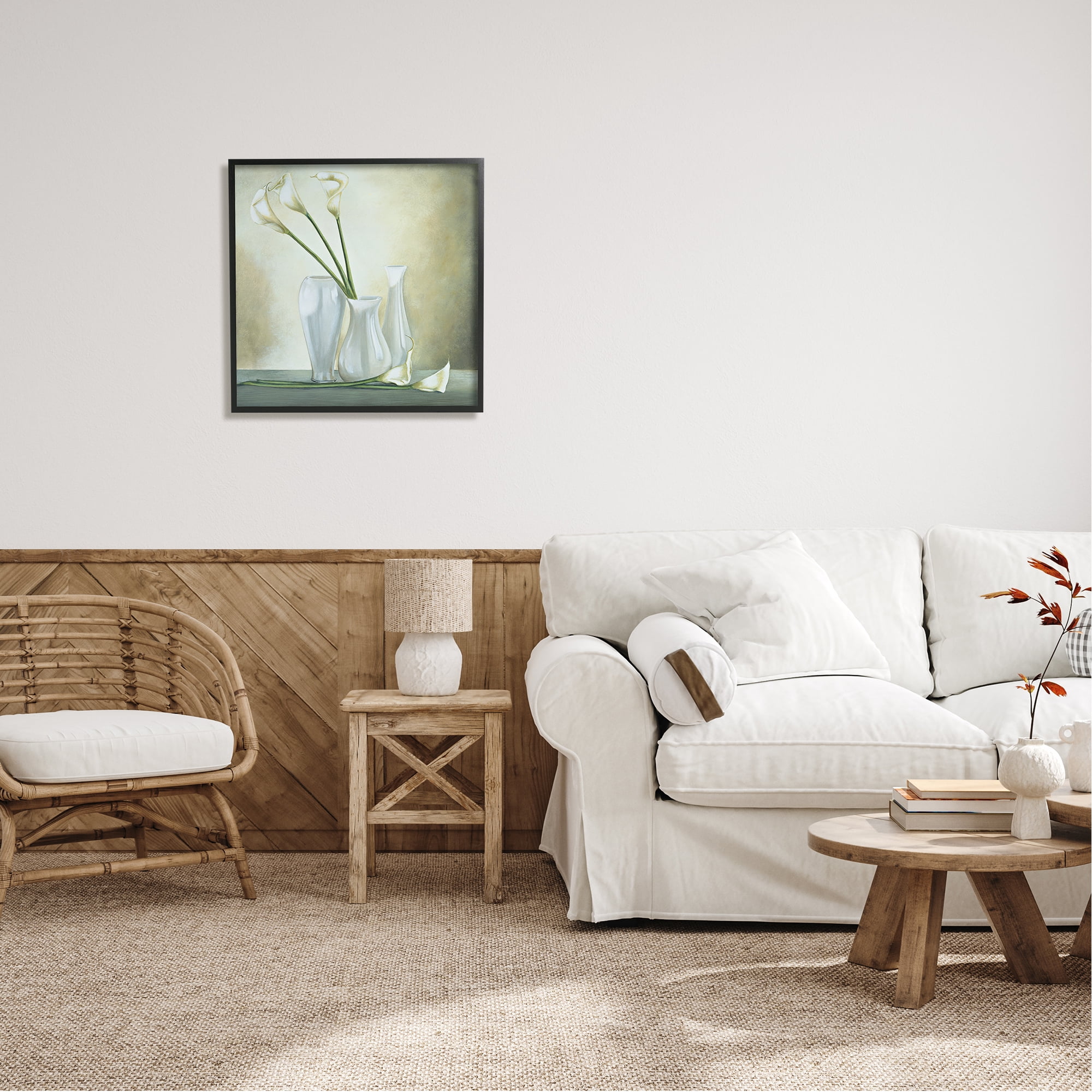Stupell Industries Calla Lilies Vase Painting Botanical & Floral Painting Black Framed Art Print Wall Art, 24 x 24