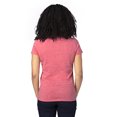 thumbnail image 2 of T-Shirt à Manches Courtes Col en V pour Femmes - Rouge Chiné - m, 2 of 3