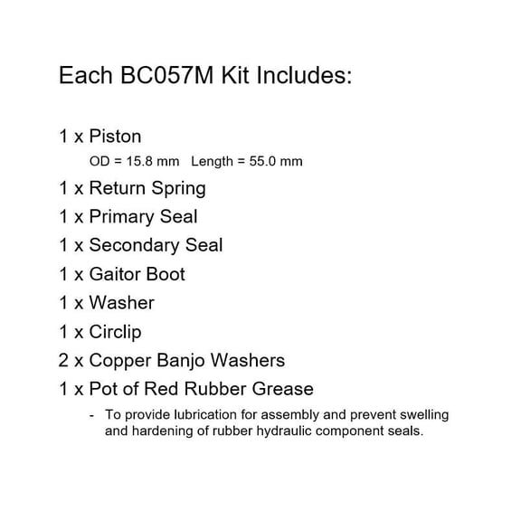 Brake Master Cylinder Rebuild kit for select Honda models Front 45530-463-305