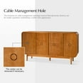 thumbnail image 5 of 4 Doors Modern Curved Sideboard Buffet Cabinet with Storage Adjustable Shelves Cable Management Living Room Acorn, 5 of 7