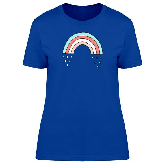 Cute Rainbow Doodle Cartoon T-Shirt Women -Image by Shutterstock, Female Medium