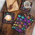 thumbnail image 5 of Rainbow Halloween Pumpkins Pattern Kitchen Oven Mitt and Pot Holder Sets 4 Pcs for Baking, Cooking and Grilling, Heat Resistant Up To 392 °F, 5 of 7