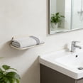 thumbnail image 5 of 1 PC Foldable Floating Shelf for Wall, No Drill Wall Shelf, Small Floating Shelf for Bathroom, Bedroom, RV, Kitchen, Adhesive Shelf for Phones, Watches,11.02x6.3x2.95 in(L), 5 of 7