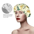 thumbnail image 4 of Disketp Seahorse Shower Caps,Reusable Shower Cap For Women, Double Layer Waterproof Hair Cap, Large Size For All Hair Lengths,For Girls Spa Home Salon Use, 4 of 9