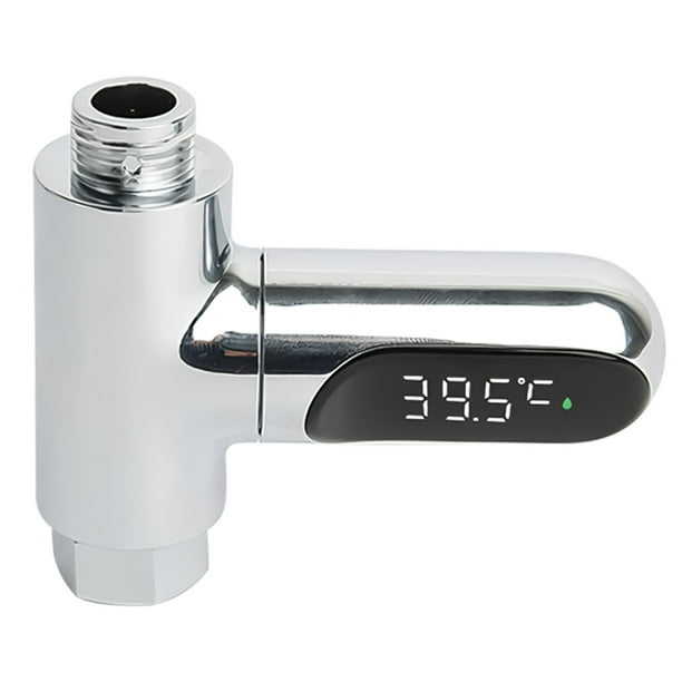 Billuyoard Termómetro de ducha ABS Probador de temperatura de ducha de temperatura a prueba de agua Termómetro electrónico de ducha LED para Accesorios de baño Billuyoard HA018298-00
