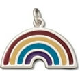 thumbnail image 1 of Sterling Silver 18" 1mm Box Chain Enameled Colorful Rainbow Pendant Necklace, 1 of 2