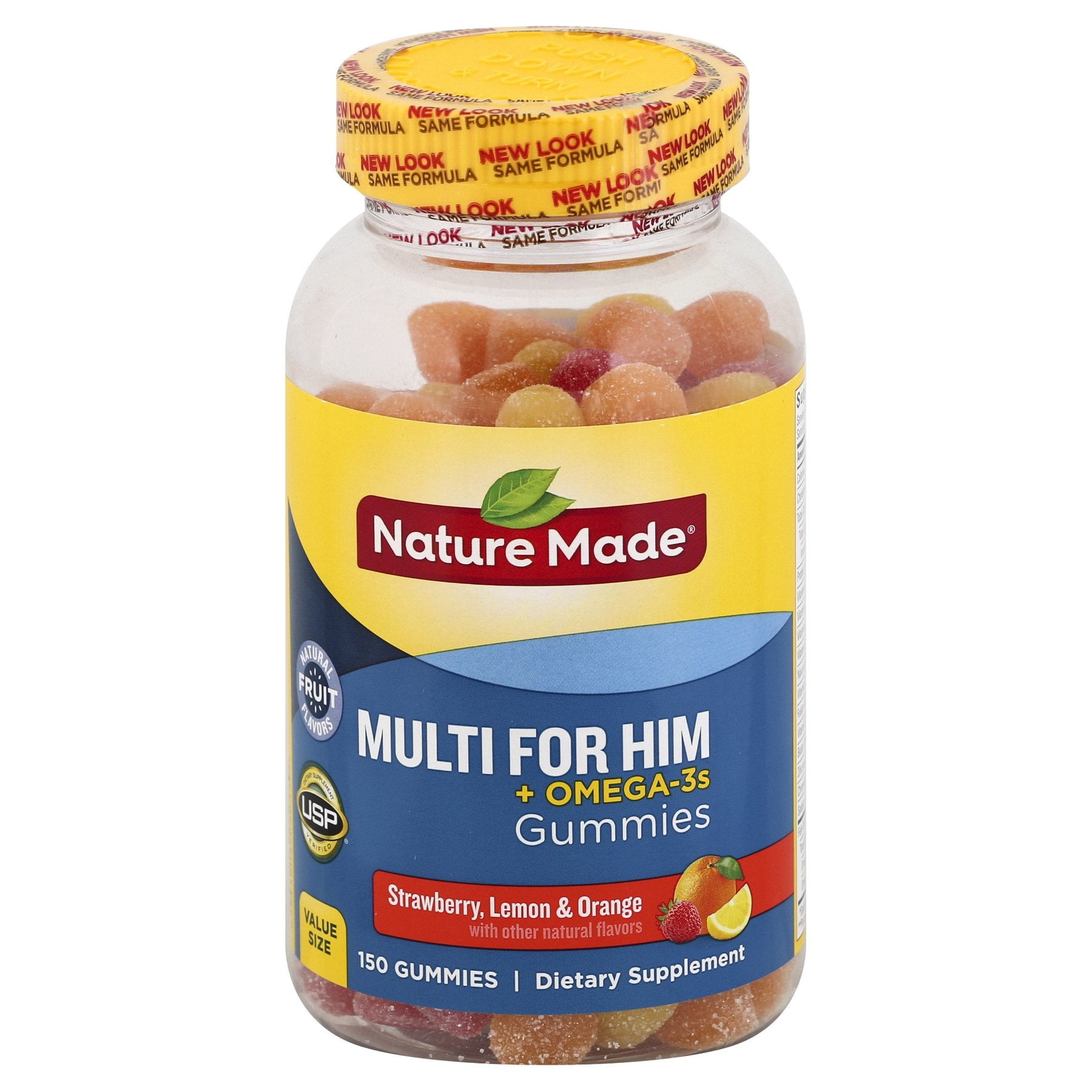 Nature Made Men's Multivitamin + Omega3 Gummies Strawberry, Lemon & Orange 150ct BrickSeek