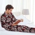 thumbnail image 6 of Salouo Snake And Rose Print Button-Front Long Sleeve Pajama Set for Men, Soft 2Pjs Men's Long Sleeve Sleepwear-Medium, 6 of 7