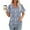 Blue, variant on Summer Tops for Women Short Sleeve Under $10 V- Neck Printed Casual Pullover With Short Sleeves