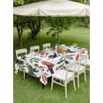 thumbnail image 3 of Outdoor Tablecloth with Umbrella Hole and Zipper, Farmhouse Parrots Rectangle Table Cloth 60x84 Inch Waterproof Tablecloth, Spring Summer Botanical Leaf Watercolor Picnic Table Cover for Patio, 3 of 7