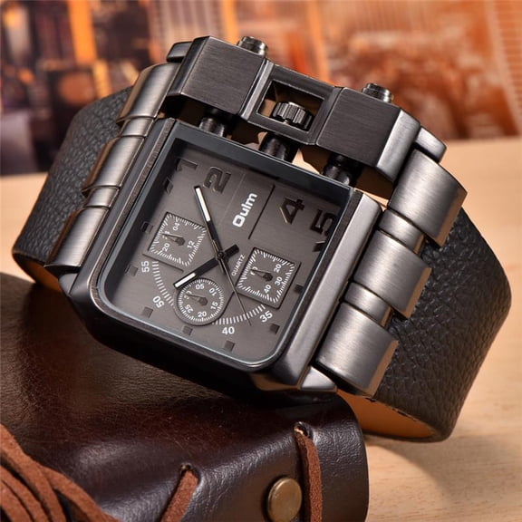 Mens Quartz Wristwatch with Square Dial, Stylish Casual Wear Square Dial Watch for Men
