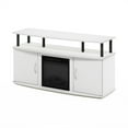 thumbnail image 3 of Furinno Jensen Living Room Fireplace Entertainment Center with Doors Storage Cabinet for TV up to 55 Inch, Solid White/Black, 3 of 8
