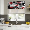 thumbnail image 4 of 2 Pack Valances for Window, Red Black Geometric Short Curtains for Kitchen Bedroom Living Room, Modern Color Block Abstract Rod Pocket Small Window Treatment Valance Drapes 42 x 12 Inch, 4 of 8