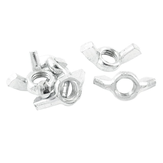 Unique Bargains M8 8mm Thread Metal Wingnut Butterfly Wing Nuts 6pcs