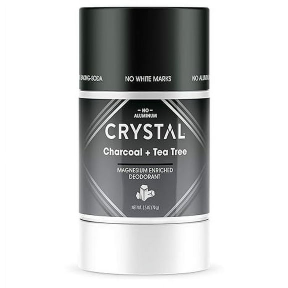 Crystal Essence Magnesium Enriched Deodorant With Charcoal And Tea Tree, 2.5 Oz..