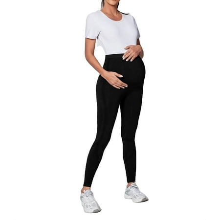 

Long Plain Maternity Leggings High Stretch Black L