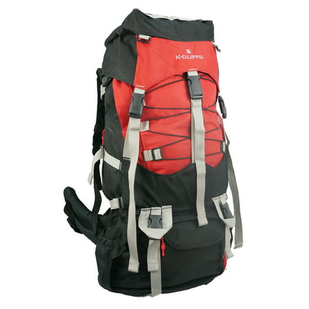 K-Cliffs Red Outdoor Hiking Backpack with Rain