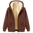 thumbnail image 4 of Women's Fleece Hoodie - Warm Long Sleeve Pullover Sweatshirt, Brown, 4 of 4