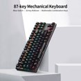 thumbnail image 4 of TFixol 87-key Mechanical Keyboard Wired Keyboard RGB Backlit Keyboard Blue Switch/ 26-key Rollover/ Multimedia Combination Keys Pink, 4 of 8