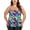 Neon Striped, variant on Ocean Blue Women's Plus Size Blouson Bandeau Tankini Top Bathing Suit Strapless Tankinis Swimsuits