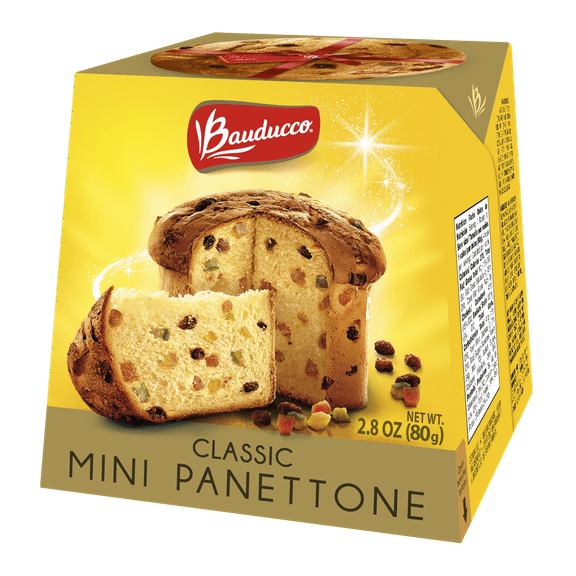 Bauducco Mini Panettone Classic - Traditional Italian Recipe with Candied Fruit & Raisins- 2.8oz