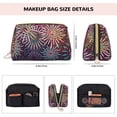 thumbnail image 2 of Bingfone Fireworks2 Print Leather Makeup Bag, Portable Hand-held Zipper Female Cosmetic Bag Toiletry Bag, Suitable for Home and Travel, 2 of 6