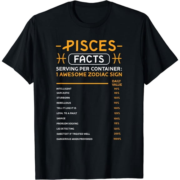 Funny Pisces Facts T-Shirt March February Birthday Gifts For Women Pisces