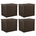 thumbnail image 1 of Suncast 22 Gal Outdoor Patio Small Deck Box w/ Storage Seat, Java (4 Pack), 1 of 8