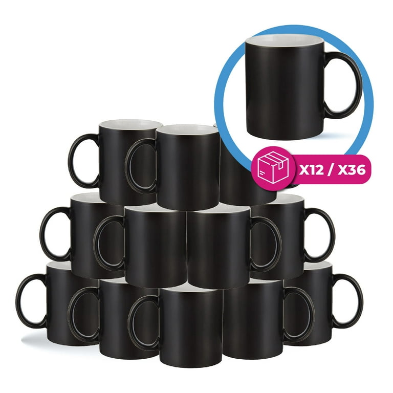 Black magic mug for sublimation 11 oz - By Box of 12 and 36 ,Creating  Custom Coffee Mugs, heat Press Sublimation Mug, Infusible Blank with  Sublimation Ink. 