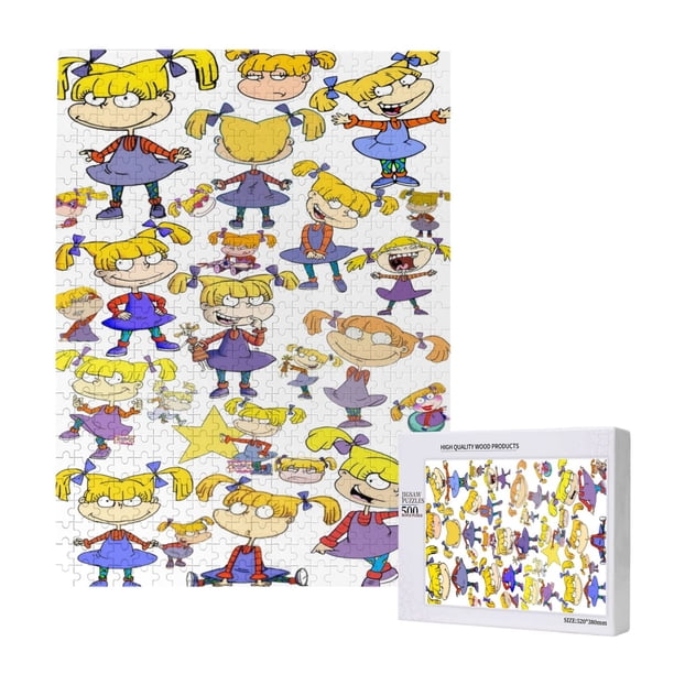 Rompecabezas de 300, 500 y 1000 piezas de Rugrats, divertido juego familiar, juguetes educativos de madera para niños y niñas, regalo para niños adultos