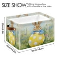 thumbnail image 3 of Rabbit and Yellow Easter Eggs Foldable Storage Basket,Canvas Fabric Foldable Storage Bins with Handles Open Home Storage Bins Boxes for Toy Book Shelf Closet Baskets, 3 of 9