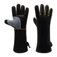 thumbnail image 1 of Guantes de soldadura Guantes de trabajo Guantes de abrasión resistente a los guantes de manga larga resistente al fuego para barbacoa, jardinería, 16 pulgadas, 1 of 8
