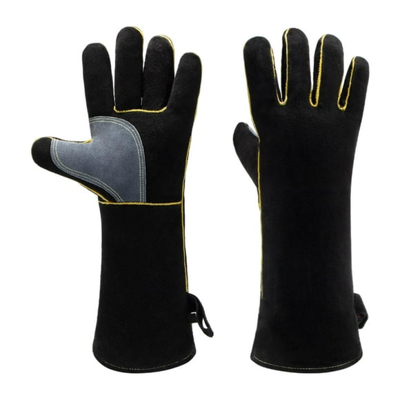 Guantes de soldadura Guantes de trabajo premium resistentes a la abrasión para horno de barbacoa de chimenea 16 pulgadas