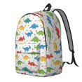 thumbnail image 2 of Dinosaur and Star White Pattern Backpack for School, Cute School Bag with Adjustable Shoulder Straps and Padded Back, 15.7"x11.8"x5.5", 2 of 5