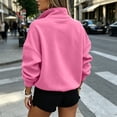 thumbnail image 7 of UDAUDU Women Sweatshirt Casual Long Sleeve Half Zip Pullover Lightweight Casual Loose Fall Winter Fashion Sweatshirts Pink S, 7 of 7