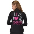 thumbnail image 3 of Stretch Is Comfort Girl's Glitter Live Love Cheer | Mock Neck Jacket | Child Size 4 -12, 3 of 10